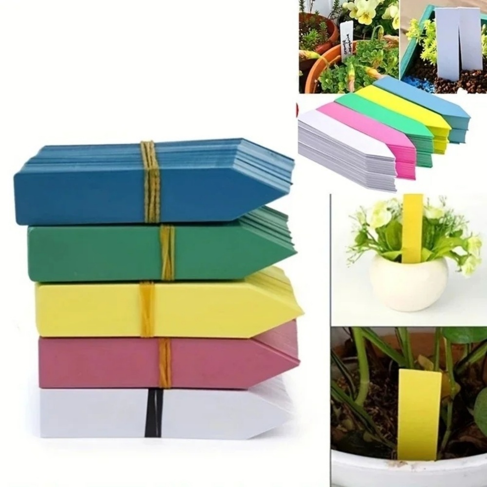 Gardening Tools Labeled - ป้ายชื่อต้นไม้สำหรับสวน 100 ชิ้น ป้ายกันน้ำสำหรับทำเครื่องหมาย ใช้สำหรับดอกไม้ทางการเกษตรและทำสวน อุปกรณ์ทำป้าย