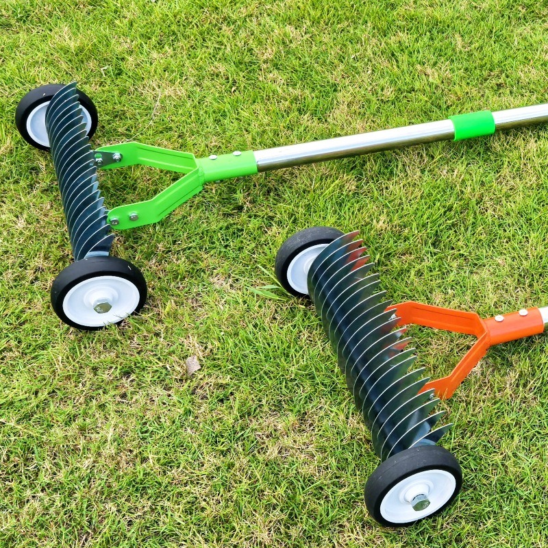 Gardening Tools To Remove Grass - คราดกำจัดวัชพืชแบบมีล้อสำหรับสนามหญ้า กำจัดหญ้าแห้งและใบไม้ คลายดินในสวน เครื่องมือทำความสะอาดภูมิทัศน์ เครื่องมือทำสวน