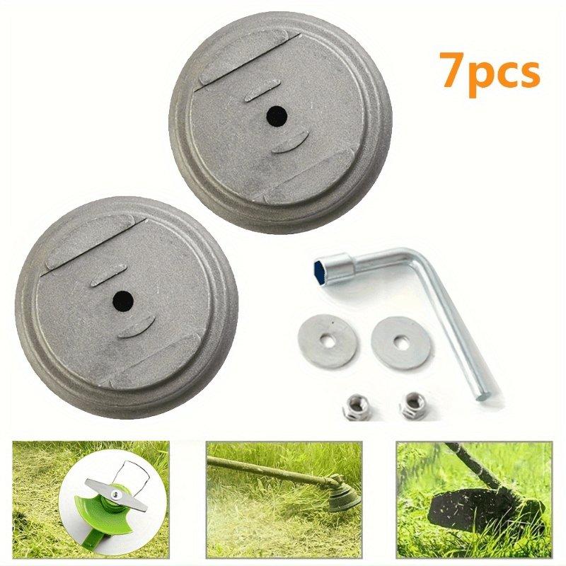 Gardening Tools Australia - ชุดฐานใบมีดเครื่องตัดหญ้าไฟฟ้า 7 ชิ้น, ฝาครอบป้องกันทดแทนที่แข็งแรงทนทาน, อุปกรณ์เสริมเครื่องมือทำสวน