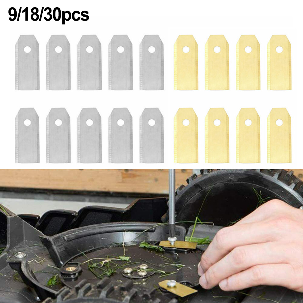 Gardening Tools Australia - Pisau mesin Potong rumput ใบมีดเปลี่ยน9/18/30ชิ้นยาว43มม. สำหรับหุ่นยนต์เครื่องตัดหญ้าชุดเครื่องมือทำสวน