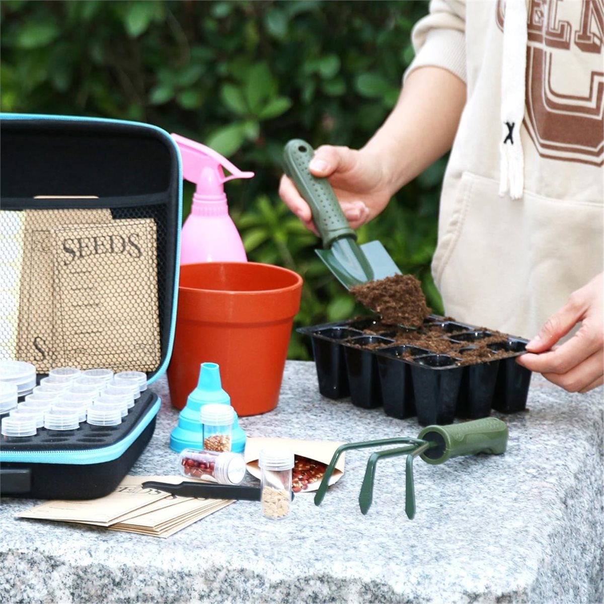 Gardening Tools Labeled - ABNH 70 Slots Seed Storage Organizer,