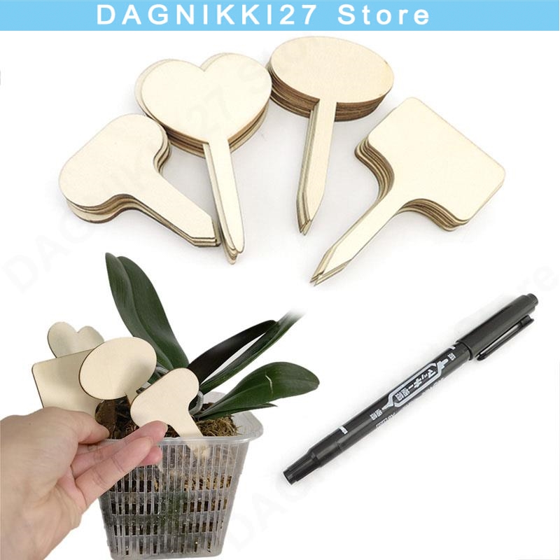 Gardening Tools Labeled - 10x T-Type ไม้ป้ายเป็นมิตรกับสิ่งแวดล้อมดอกไม้ป้ายหมวดหมู่เครื่องหมายพร้อมปากกาสวนสําหรับบอนไซกระถางสมุนไพรดอกไม้เครื่องมือ V27