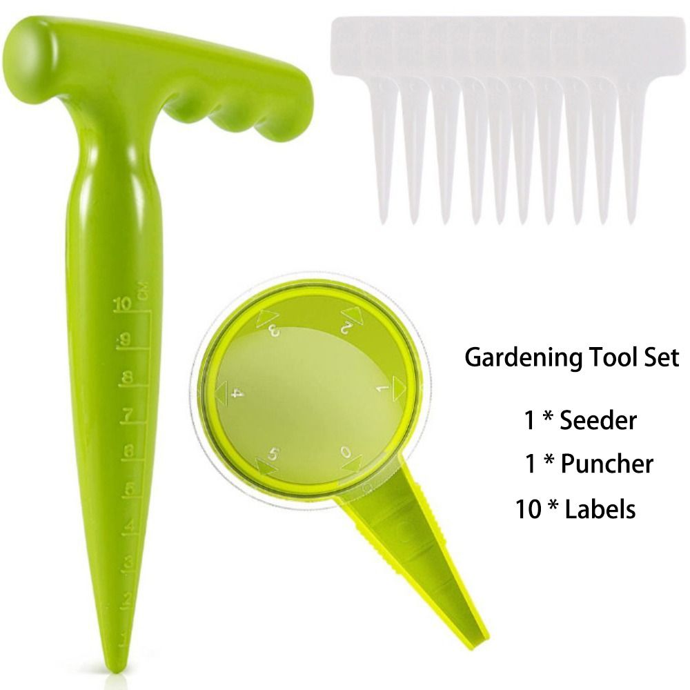 Gardening Tools Labeled - เครื่องมือทำสวนพลาสติกแบบใหม่ เครื่องปลูกต้นกล้าแบบปรับได้ พร้อมป้ายติดต้นไม้สำหรับทำสวน