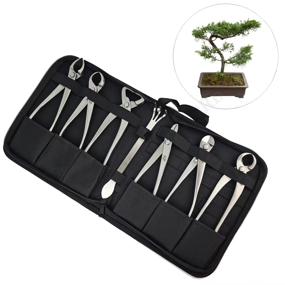 Gardening Tools Australia - ชุดเครื่องมือบอนไซพรีเมียม ประกอบด้วยกรรไกรตัดกิ่งสแตนเลส คราด และกระเป๋าผ้าใบมีซิปสำหรับจัดเก็บ เหมาะสำหรับนักทำสวน