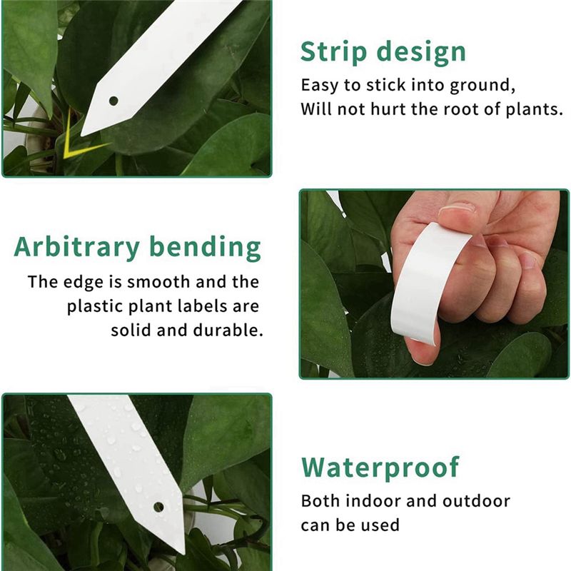 Gardening Tools Labeled - ป้ายพลาสติกสำหรับสวน ป้ายติดต้นไม้ ป้ายปักดิน สีขาว ขนาด 10x2
