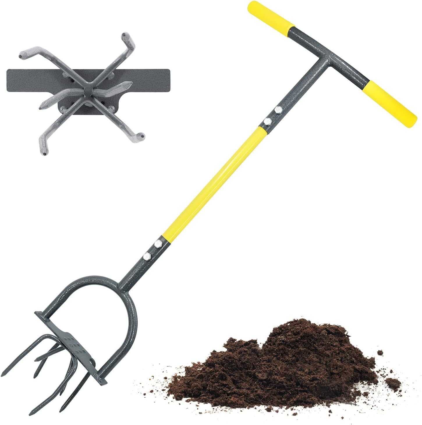 Gardening Tools Edger - เครื่องมือตัดแต่งขอบสนามหญ้าแบบครึ่งวงกลม พร้อมด้ามจับรูปตัว T สำหรับทางเท้าและหญ้า ด้ามยาว