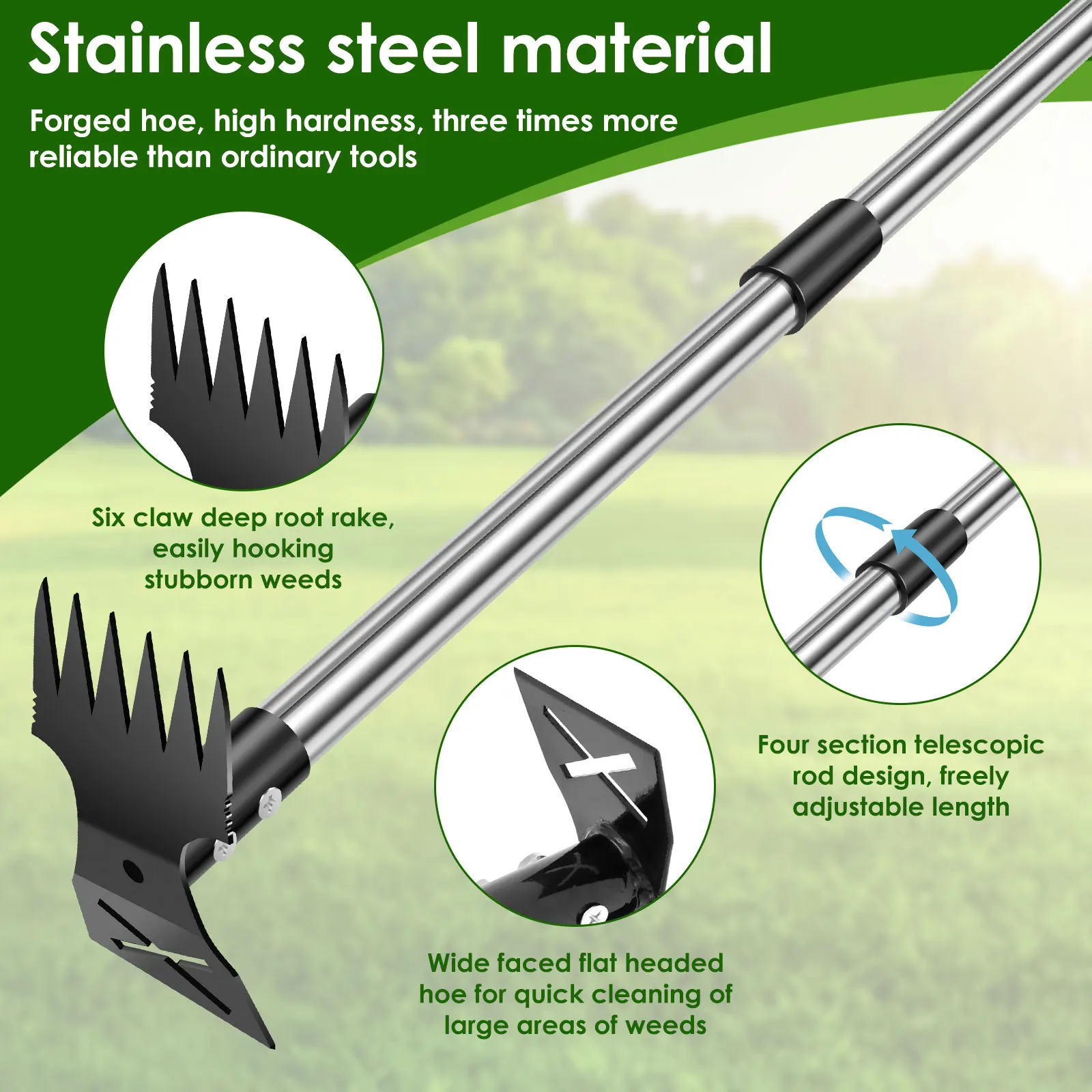 คราดหญ้าสแตนเลส เครื่องมือถอนว - Gardening Tools To Remove Grass บทวิจารณ์และราคา